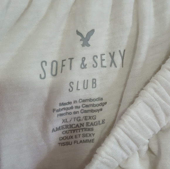 Amerucan Eagle Outfitters Soft & Sexy Off The Shoulder Top XL Cream White - Picture 3 of 7